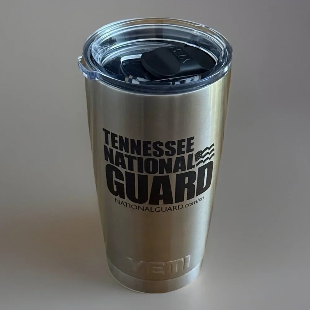 YETI Rambler 20 oz Insulated Tumbler Stainless w Magslider Lid TN National Guard